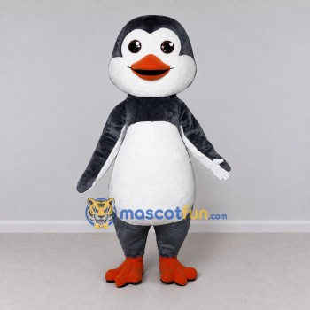 Custom Gray and White Penguin Character Mascot Costume Adult Full Body Suit for Ocean Events