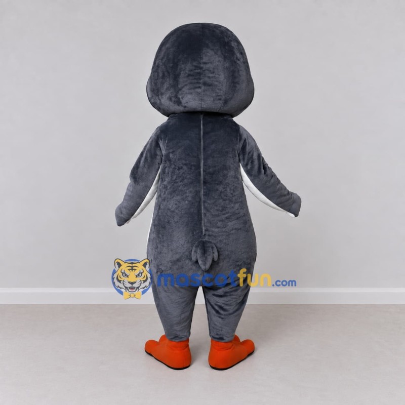 Custom Gray and White Penguin Character Mascot Costume Adult Full Body Suit for Ocean Events Custom Gray and White Penguin Character Mascot Costume Adult Full Body Suit for Ocean Events