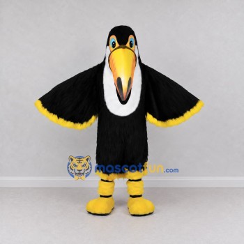 Custom Black and White Toucan Mascot Costume Adult Full Body Suit for Wildlife Events Custom Black and White Toucan Mascot Costume Adult Full Body Suit for Wildlife Events