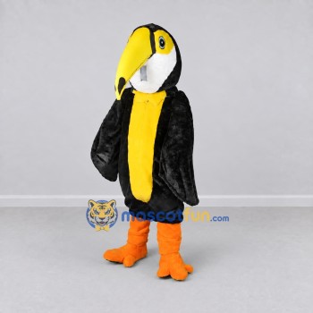 Custom Black and Yellow Toucan Mascot Costume Adult Full Body Suit for Wildlife Events Custom Black and Yellow Toucan Mascot Costume Adult Full Body Suit for Wildlife Events