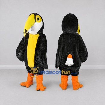 Custom Black and Yellow Toucan Mascot Costume Adult Full Body Suit for Wildlife Events