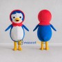 Custom Blue and White Penguin Character with a Hood Mascot Costume Adult Full Body Suit for Winter Events