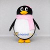 Custom Black and White Penguin with a Pink Scarf Mascot Costume Adult Full Body Suit for Winter Events Custom Black and White Penguin with a Pink Scarf Mascot Costume Adult Full Body Suit for Winter Events