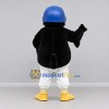 Custom Black and White Penguin Character with a Helmet Mascot Costume Adult Full Body Suit for Theme Parties
