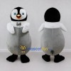 Custom Gray and White Penguin Chick Character with a Bow Tie Mascot Costume Adult Full Body Suit for Winter Events Custom Gray and White Penguin Chick Character with a Bow Tie Mascot Costume Adult Full Body Suit for Winter Events
