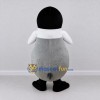 Custom Gray and White Penguin Chick Character with a Bow Tie Mascot Costume Adult Full Body Suit for Winter Events Custom Gray and White Penguin Chick Character with a Bow Tie Mascot Costume Adult Full Body Suit for Winter Events