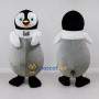Custom Gray and White Penguin Chick Character with a Bow Tie Mascot Costume Adult Full Body Suit for Winter Events