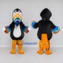 Custom Black and White Toucan Character with a Rainbow Beak Mascot Costume Adult Full Body Suit for Theme Parties