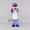 Custom Lavender and White Dog Character with a Hat Mascot Costume Adult Full Body Suit for Theme Parties Custom Lavender and White Dog Character with a Hat Mascot Costume Adult Full Body Suit for Theme Parties