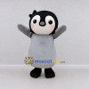 Custom Gray and Black Penguin Chick Character Mascot Costume Adult Full Body Suit for Winter Events Custom Gray and Black Penguin Chick Character Mascot Costume Adult Full Body Suit for Winter Events