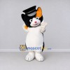 Custom Black White and Orange Calico Cat Character with a Top Hat Mascot Costume Adult Full Body Suit for Theme Parties Custom Black White and Orange Calico Cat Character with a Top Hat Mascot Costume Adult Full Body Suit for Theme Parties