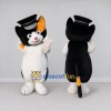 Custom Black White and Orange Calico Cat Character with a Top Hat Mascot Costume Adult Full Body Suit for Theme Parties Custom Black White and Orange Calico Cat Character with a Top Hat Mascot Costume Adult Full Body Suit for Theme Parties