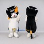 Custom Black White and Orange Calico Cat Character with a Top Hat Mascot Costume Adult Full Body Suit for Theme Parties