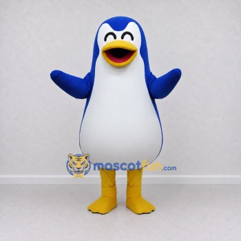 Custom Blue and White Penguin Character Mascot Costume Adult Full Body Suit for Ocean Events