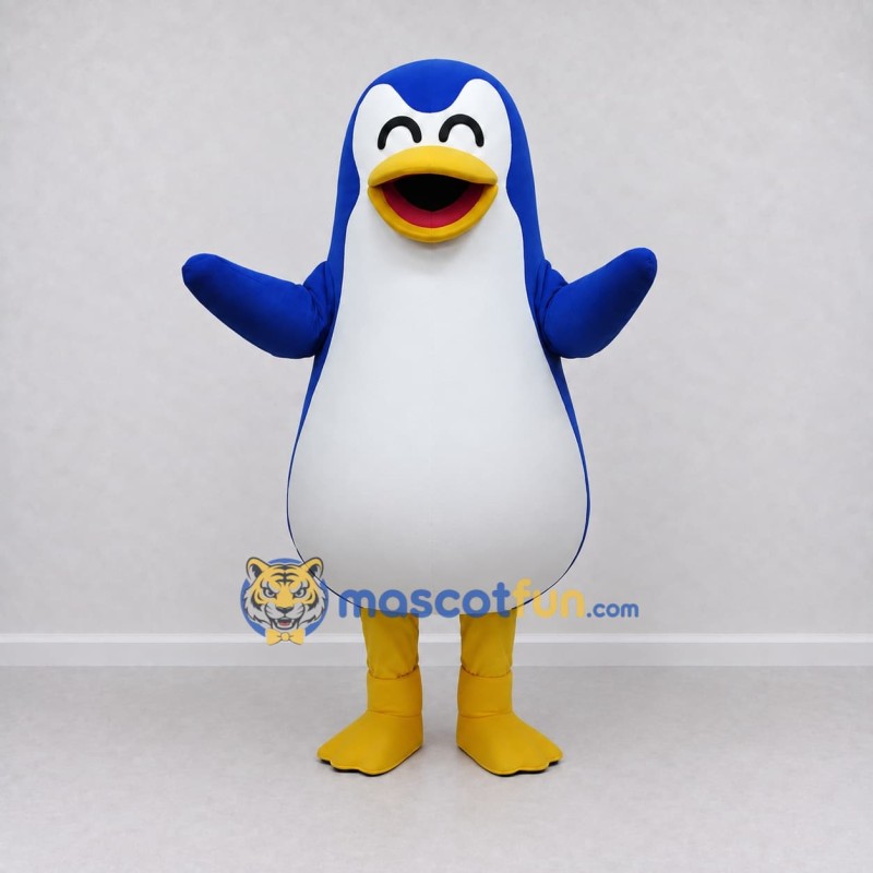 Custom Blue and White Penguin Character Mascot Costume Adult Full Body Suit for Ocean Events Custom Blue and White Penguin Character Mascot Costume Adult Full Body Suit for Ocean Events
