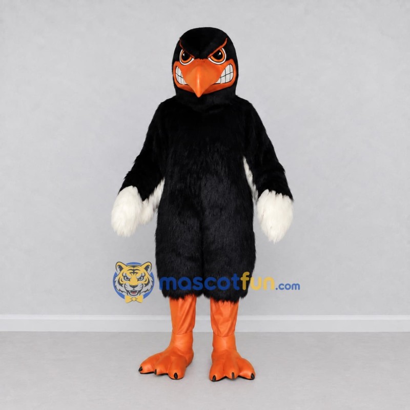 Custom Black and Orange Eagle Character Mascot Costume Adult Full Body Suit for Sports Events Custom Black and Orange Eagle Character Mascot Costume Adult Full Body Suit for Sports Events
