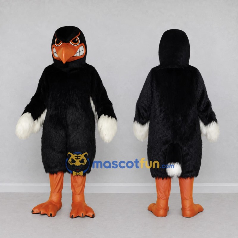 Custom Black and Orange Eagle Character Mascot Costume Adult Full Body Suit for Sports Events Custom Black and Orange Eagle Character Mascot Costume Adult Full Body Suit for Sports Events