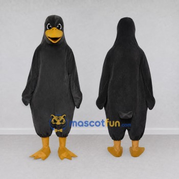 Custom Black and Yellow Bird Character Mascot Costume Adult Full Body Suit for School Events