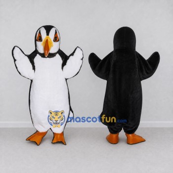 Custom Black and White Puffin Mascot Costume Adult Full Body Suit for Ocean Events