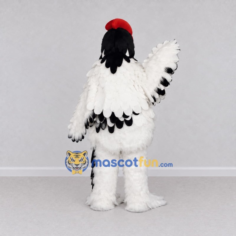 Custom Black and White Woodpecker Character Mascot Costume Adult Full Body Suit for Wildlife Events Custom Black and White Woodpecker Character Mascot Costume Adult Full Body Suit for Wildlife Events