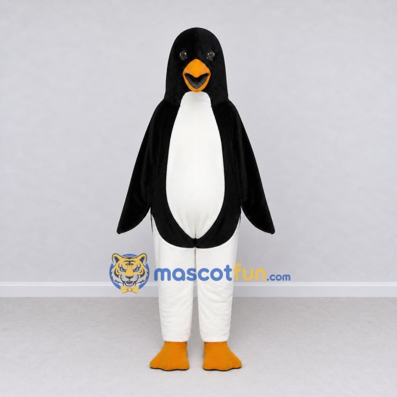 Custom Black and White Penguin Mascot Costume Adult Full Body Suit for Ocean Events Custom Black and White Penguin Mascot Costume Adult Full Body Suit for Ocean Events