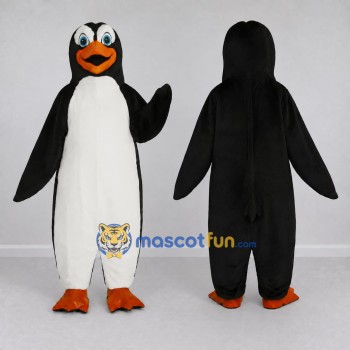 Custom Black and White Penguin Character Mascot Costume Adult Full Body Suit for School Events