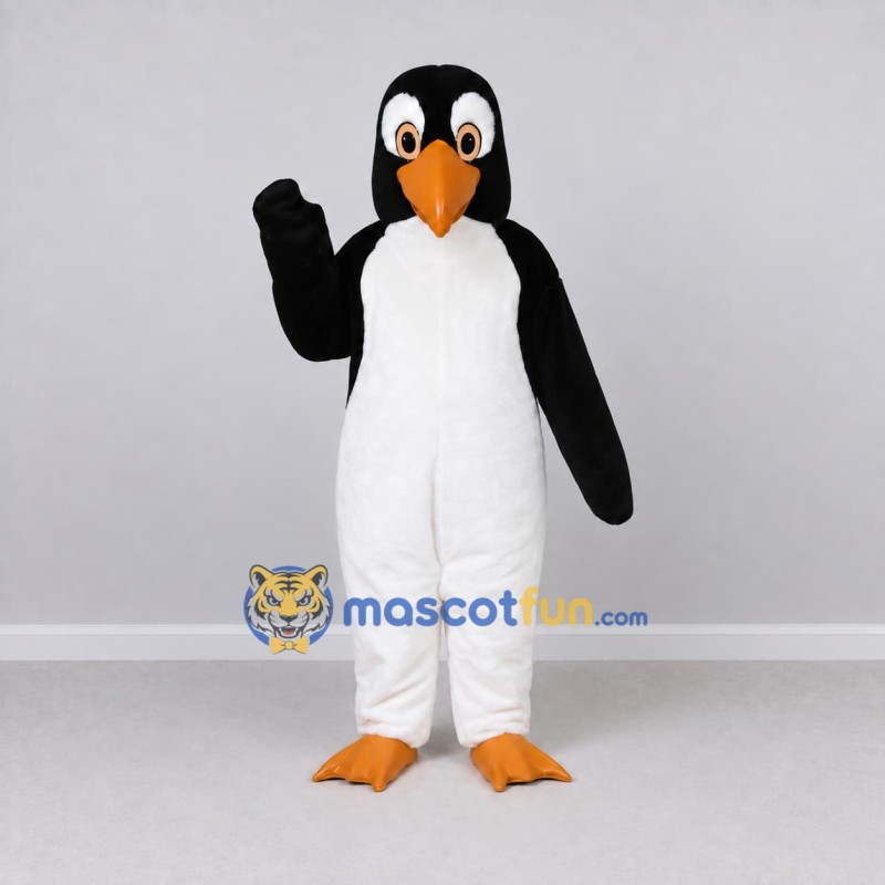 Custom Black and White Penguin Character Mascot Costume Adult Full Body Suit for School Events Custom Black and White Penguin Character Mascot Costume Adult Full Body Suit for School Events