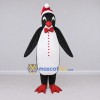 Custom Black and White Penguin with a Santa Hat Mascot Costume Adult Full Body Suit for Christmas Events Custom Black and White Penguin with a Santa Hat Mascot Costume Adult Full Body Suit for Christmas Events