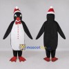 Custom Black and White Penguin with a Santa Hat Mascot Costume Adult Full Body Suit for Christmas Events Custom Black and White Penguin with a Santa Hat Mascot Costume Adult Full Body Suit for Christmas Events