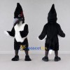 Custom Black and White Crested Bird Character Mascot Costume Adult Full Body Suit for Wildlife Events Custom Black and White Crested Bird Character Mascot Costume Adult Full Body Suit for Wildlife Events