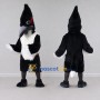 Custom Black and White Crested Bird Character Mascot Costume Adult Full Body Suit for Wildlife Events