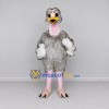 Custom Gray and White Ostrich Character Mascot Costume Adult Full Body Suit for Wildlife Events