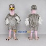 Custom Gray and White Ostrich Character Mascot Costume Adult Full Body Suit for Wildlife Events