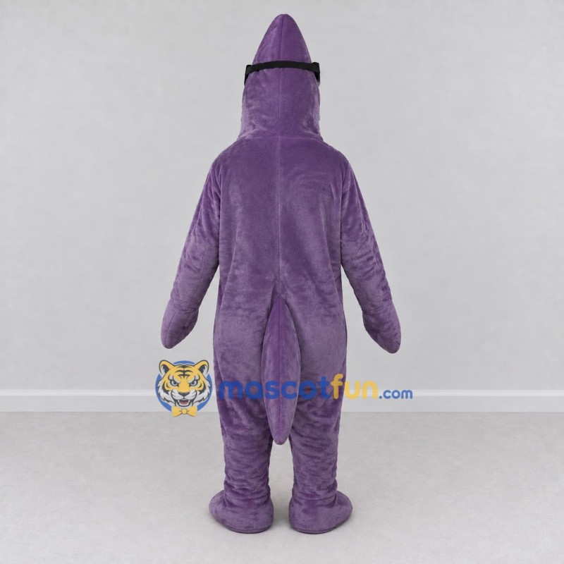 Custom Purple and White Shark Character with Sunglasses Mascot Costume Adult Full Body Suit for Ocean Events