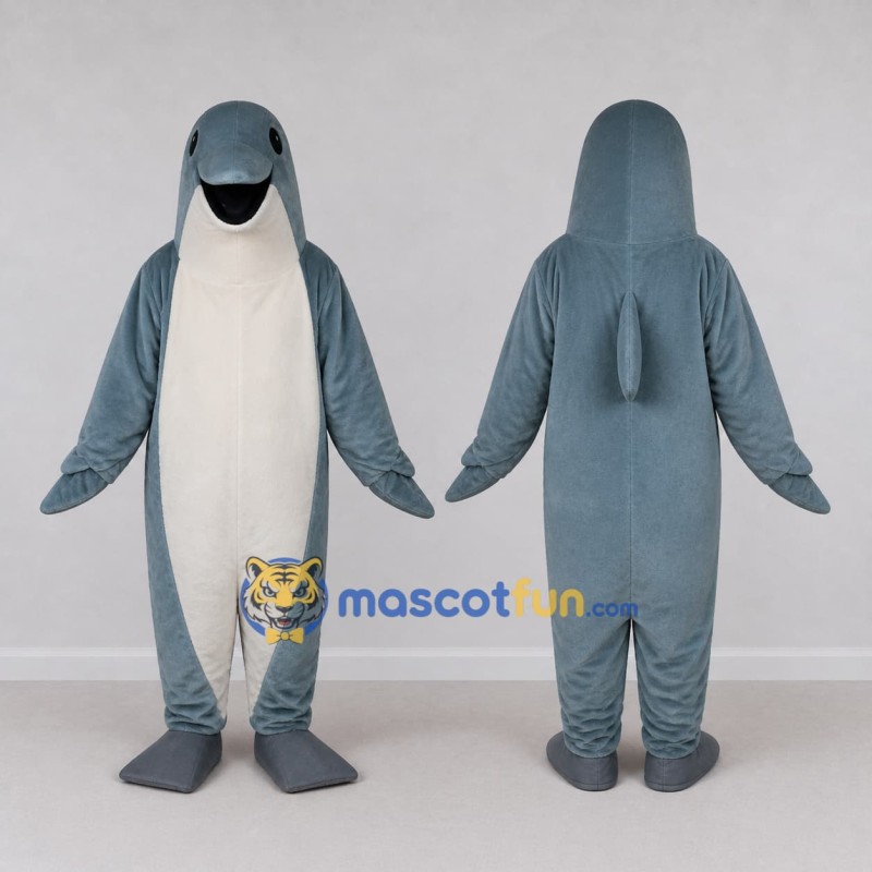 Custom Blue and White Dolphin Character Mascot Costume Adult Full Body Suit for Ocean Events Custom Blue and White Dolphin Character Mascot Costume Adult Full Body Suit for Ocean Events