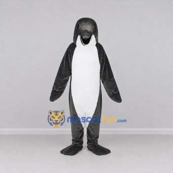 Custom Gray and White Marine Animal Character Mascot Costume Adult Full Body Suit for Ocean Events Custom Gray and White Marine Animal Character Mascot Costume Adult Full Body Suit for Ocean Events