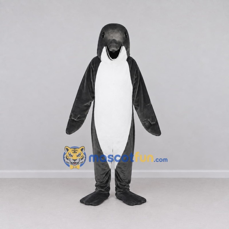 Custom Gray and White Marine Animal Character Mascot Costume Adult Full Body Suit for Ocean Events Custom Gray and White Marine Animal Character Mascot Costume Adult Full Body Suit for Ocean Events