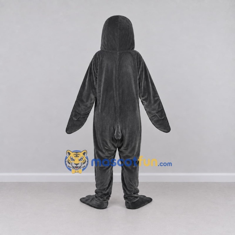 Custom Gray and White Marine Animal Character Mascot Costume Adult Full Body Suit for Ocean Events Custom Gray and White Marine Animal Character Mascot Costume Adult Full Body Suit for Ocean Events