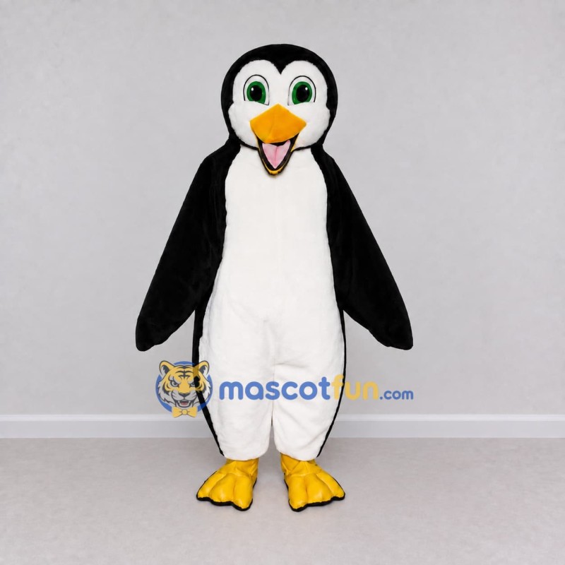 Custom Black and White Penguin Character Mascot Costume Adult Full Body Suit for School Events Custom Black and White Penguin Character Mascot Costume Adult Full Body Suit for School Events