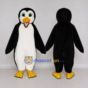 Custom Black and White Penguin Character Mascot Costume Adult Full Body Suit for School Events