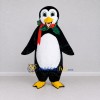 Custom Black and White Penguin with a Holiday Scarf Mascot Costume Adult Full Body Suit for Christmas Events Custom Black and White Penguin with a Holiday Scarf Mascot Costume Adult Full Body Suit for Christmas Events
