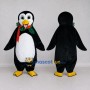 Custom Black and White Penguin with a Holiday Scarf Mascot Costume Adult Full Body Suit for Christmas Events