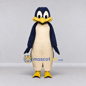 Custom Navy and Cream Penguin Character Mascot Costume Adult Full Body Suit for School Events Custom Navy and Cream Penguin Character Mascot Costume Adult Full Body Suit for School Events
