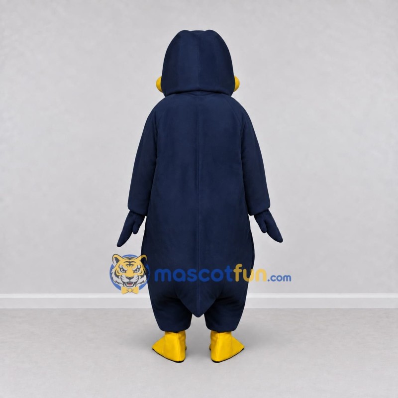 Custom Navy and Cream Penguin Character Mascot Costume Adult Full Body Suit for School Events Custom Navy and Cream Penguin Character Mascot Costume Adult Full Body Suit for School Events