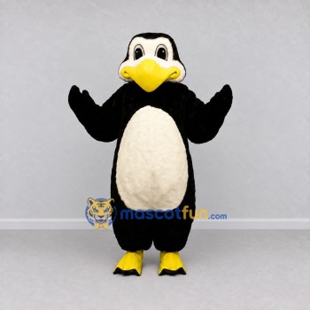 Custom Black and White Bird Character Mascot Costume Adult Full Body Suit for School Events