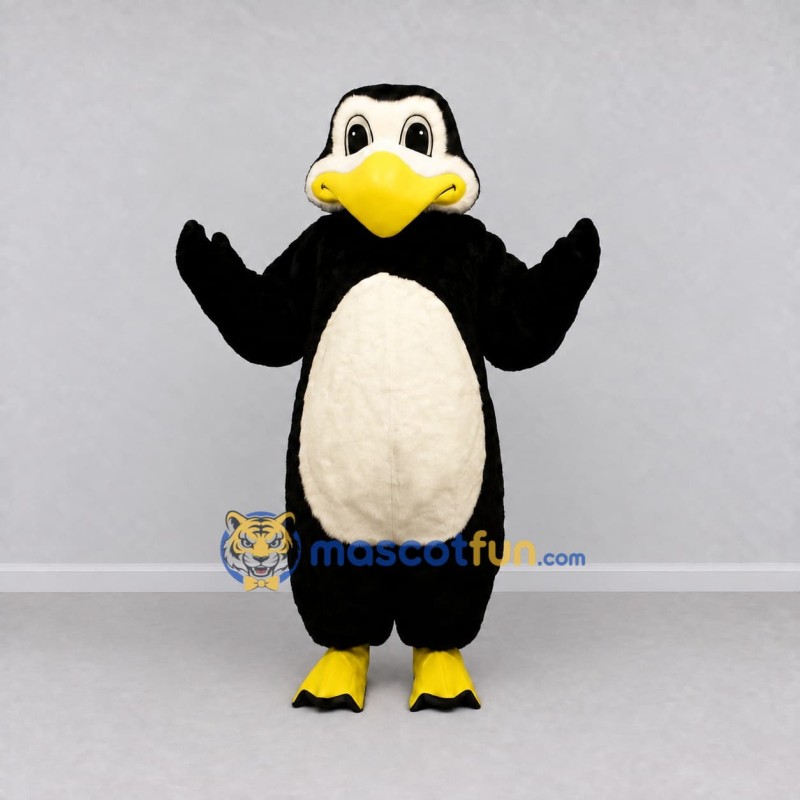 Custom Black and White Bird Character Mascot Costume Adult Full Body Suit for School Events Custom Black and White Bird Character Mascot Costume Adult Full Body Suit for School Events