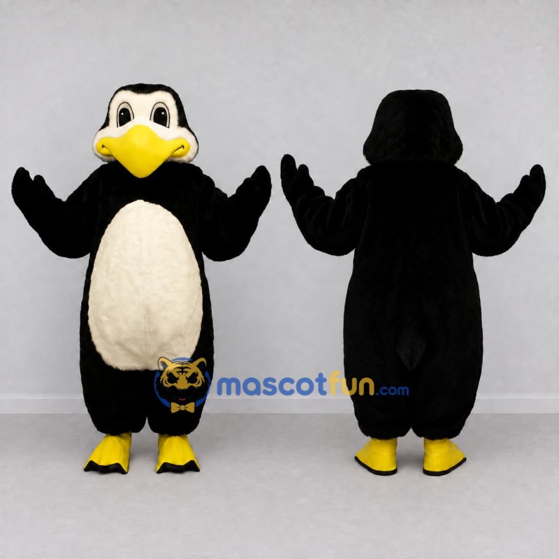 Custom Black and White Bird Character Mascot Costume Adult Full Body Suit for School Events Custom Black and White Bird Character Mascot Costume Adult Full Body Suit for School Events