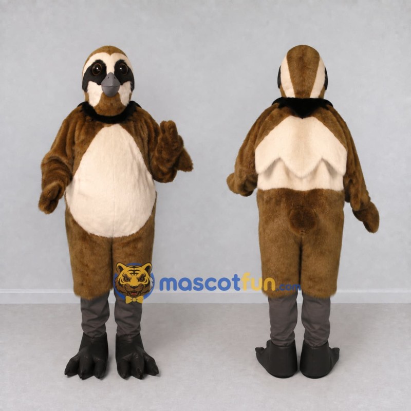 Custom Brown and Cream Owl Character Mascot Costume Adult Full Body Suit for Wildlife Events Custom Brown and Cream Owl Character Mascot Costume Adult Full Body Suit for Wildlife Events