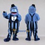 Custom Blue and Black Gorilla Character in a Top Hat Mascot Costume Adult Full Body Suit for Theme Parties