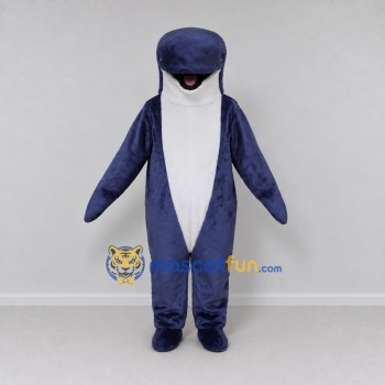 Custom Blue and White Dolphin Character Mascot Costume Adult Full Body Suit for Ocean Events Custom Blue and White Dolphin Character Mascot Costume Adult Full Body Suit for Ocean Events